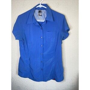 The North Face Women Vent short sleeve Shirt Zip Pocket Hiking Trail M outdoor